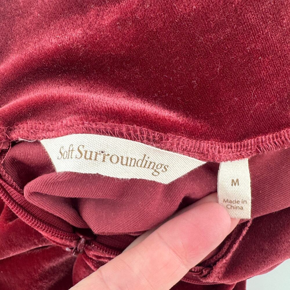 Soft Surroundings Velvet Turtleneck Tunic Blouse - Womens Size Medium - Burgundy - Picture 6 of 8